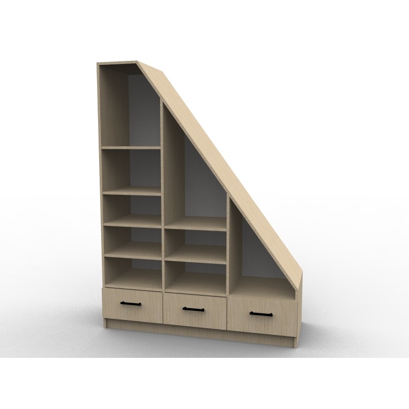 Shelf Under Slope Aryga, Sloped Shelf Bookcase