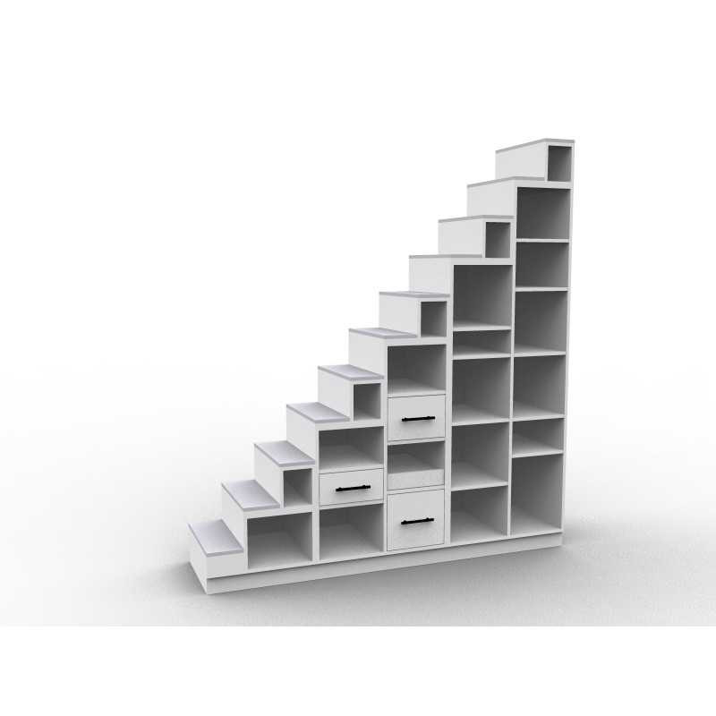 Meuble escalier bibliothèque mezzanine, modèle Longo